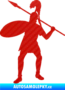 Samolepka Římský voják levá 3D karbon červený