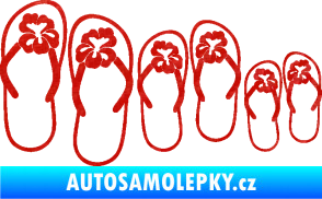 Samolepka Rodina v autě botičky 002 3D karbon červený