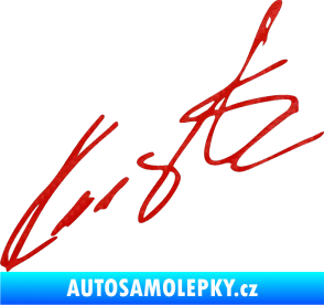 Samolepka Podpis Roman Kresta  3D karbon červený