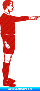 Samolepka Rozhodčí 003 pravá 3D karbon červený