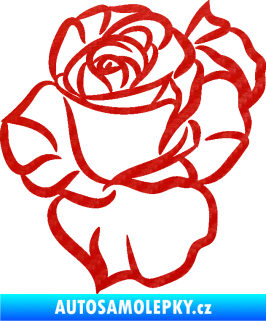 Samolepka Růže 006 levá 3D karbon červený
