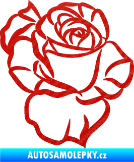 Samolepka Růže 006 pravá 3D karbon červený