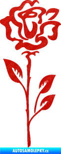 Samolepka Růže 008 pravá 3D karbon červený