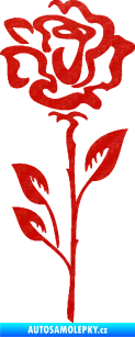 Samolepka Růže 008 levá 3D karbon červený