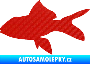 Samolepka Ryba 002 levá 3D karbon červený