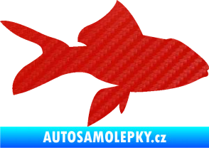 Samolepka Ryba 002 pravá 3D karbon červený