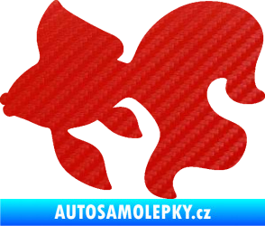 Samolepka Ryba 019 levá závojnatka 3D karbon červený