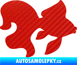 Samolepka Ryba 019 pravá závojnatka 3D karbon červený