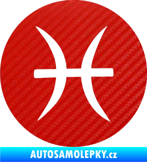 Samolepka Ryby 001 - horoskop 3D karbon červený