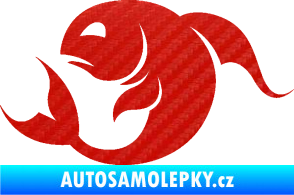Samolepka Ryby 002 levá 3D karbon červený