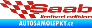 Samolepka Saab limited edition levá 3D karbon červený