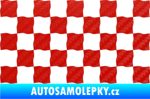 Samolepka Šachovnice 004 3D karbon červený
