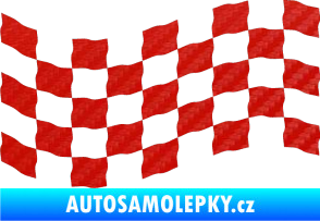 Samolepka Šachovnice 008 3D karbon červený