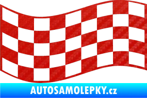Samolepka Šachovnice 009 3D karbon červený