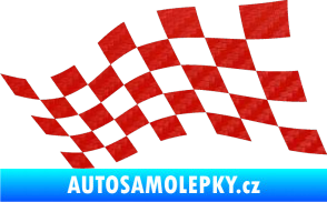 Samolepka Šachovnice 016 3D karbon červený