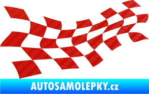 Samolepka Šachovnice 017 3D karbon červený