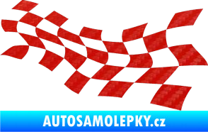 Samolepka Šachovnice 018 3D karbon červený