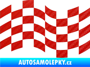 Samolepka Šachovnice 021 3D karbon červený