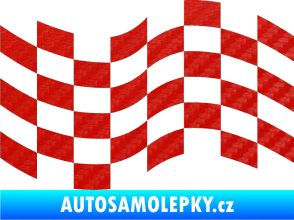 Samolepka Šachovnice 022 3D karbon červený