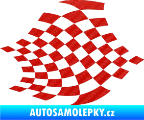 Samolepka Šachovnice 031 3D karbon červený