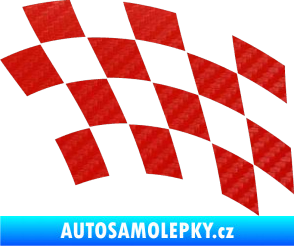 Samolepka Šachovnice 038 3D karbon červený