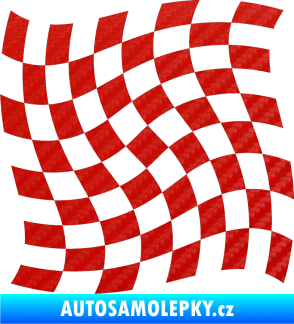 Samolepka Šachovnice 041 3D karbon červený