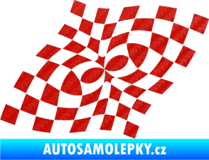 Samolepka Šachovnice 043 3D karbon červený
