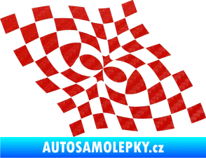 Samolepka Šachovnice 044 3D karbon červený
