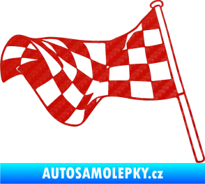 Samolepka Šachovnice 052 3D karbon červený