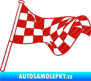 Samolepka Šachovnice 053 3D karbon červený