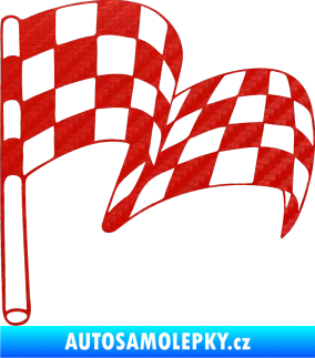 Samolepka Šachovnice 054 3D karbon červený