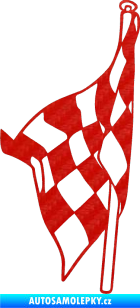 Samolepka Šachovnice 058 3D karbon červený