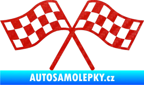 Samolepka Šachovnice 065 3D karbon červený