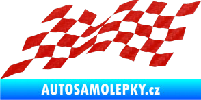 Samolepka Šachovnice 075 3D karbon červený