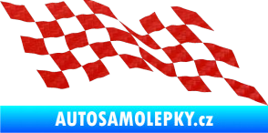 Samolepka Šachovnice 076 3D karbon červený