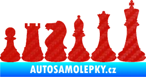 Samolepka Šachy 001 pravá 3D karbon červený