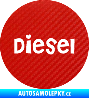 Samolepka Samolepka na víčko od nádrže 006 diesel 3D karbon červený