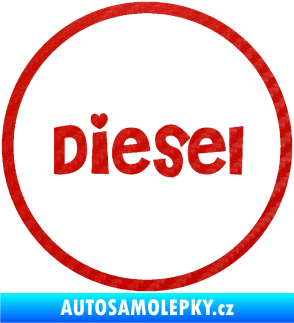 Samolepka Samolepka na víčko od nádrže 007 diesel 3D karbon červený