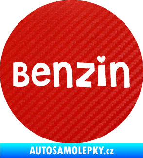 Samolepka Samolepka na víčko od nádrže 008 benzín 3D karbon červený
