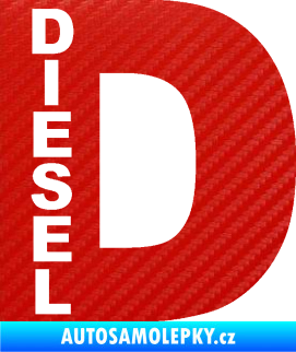 Samolepka Samolepka na víčko od nádrže 010 diesel 3D karbon červený