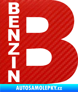 Samolepka Samolepka na víčko od nádrže 011 benzín 3D karbon červený