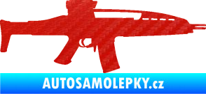 Samolepka Samopal 002 pravá 3D karbon červený