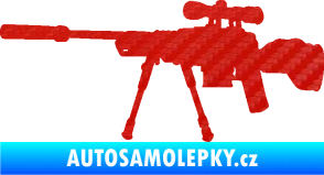 Samolepka Samopal 008 levá 3D karbon červený