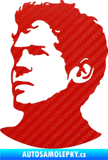 Samolepka Sebastian Vettel silueta levá 3D karbon červený