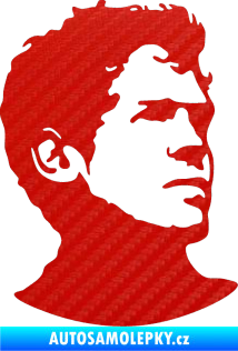 Samolepka Silueta Sebastian Vettel pravá 3D karbon červený