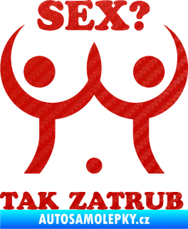 Samolepka Sex? Tak zatrub 3D karbon červený