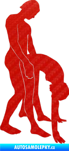 Samolepka Sexy siluety 016 3D karbon červený