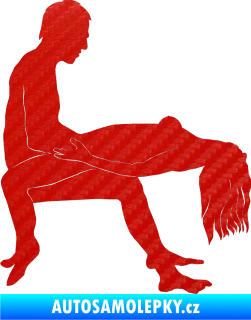 Samolepka Sexy siluety 026 3D karbon červený