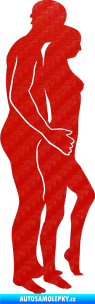Samolepka Sexy siluety 027 3D karbon červený