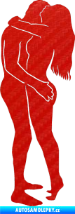 Samolepka Sexy siluety 028 3D karbon červený